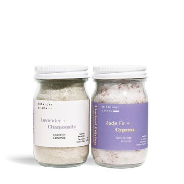 Lavender + Chamomile & Jade Fir + Cypress Bath Soak Duo